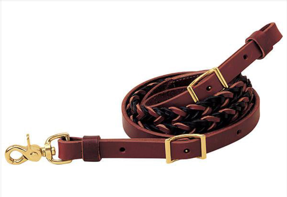 Weaver Two-Tone Latigo Leather 5-Plait Roper Rein