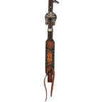 Weaver Turquoise Cross Floral Buckstitch 5/8" Headstall