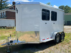 2025 Adam Mustang 2-Horse Slant Load All Aluminum Bumper Pull Trailer with Rear Tack and Dressing Room