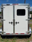 2025 Adam Mustang 2-Horse Slant Load All Aluminum Bumper Pull Trailer with Rear Tack and Dressing Room