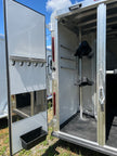 2025 Adam Mustang 2-Horse Slant Load All Aluminum Bumper Pull Trailer with Rear Tack and Dressing Room