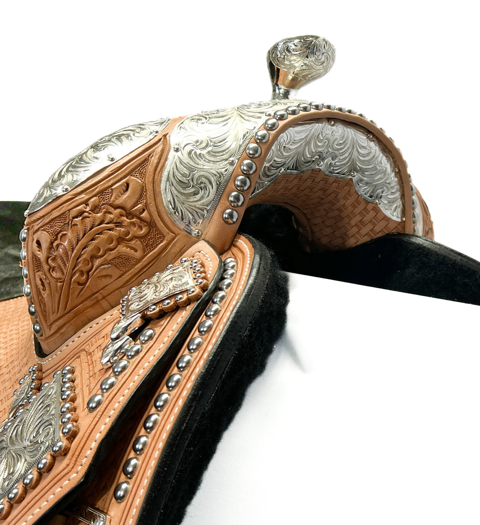 Ensemble D'Attaches Western Pour Cheval - Cuir Avec Tête Et Collier Poitrail Floral (Brun/Noir)