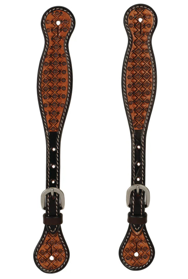 Weaver Floret Tooled Spur Straps