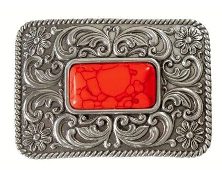 Blazin Roxx Red Turquoise Stone Western Belt Buckle