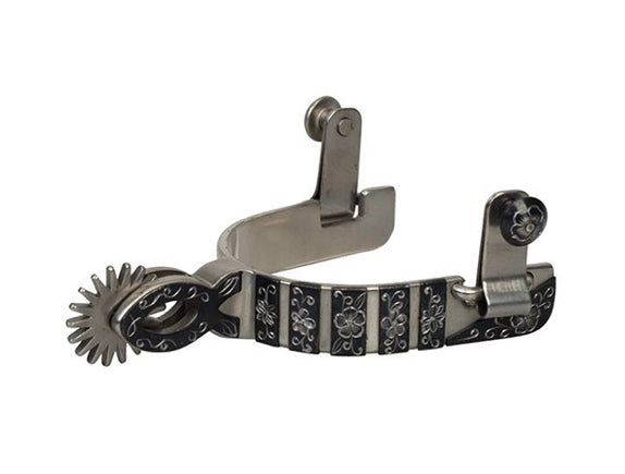 Ladies Weaver Brushed Stainless Steel Floral Chihuahua Spur