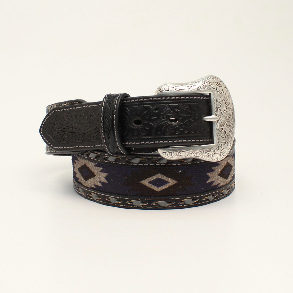 Men’s Nocona 1-1/2” Southwestern Fabric Buck Lace Grey Belt