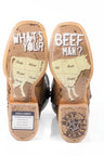 Men's Tin Haul Don't Fence Me In Wide Square Toe Boot w/ Butcher Shop Obvious Sole