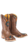 Ladies Tin Haul Sunka Wakan Wide Square Toe Boot w/ Native Horse Obvious Sole