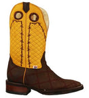 Men's Rockin Leather Barbed Wire Square Toe Western Boot