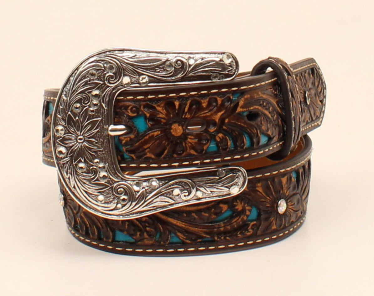 Kid’s Ariat Turquoise Overlay Western Belt