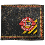 Justin Original Workboots Black Crackled Leather Work Bifold Wallet