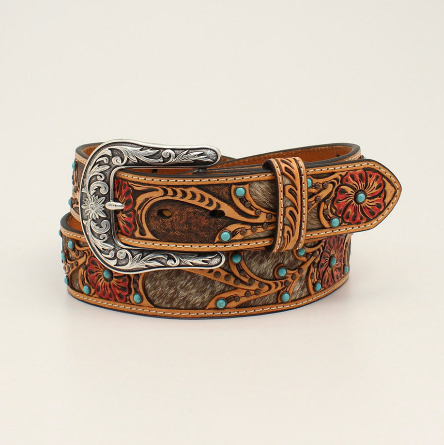 Ariat Calf Hair Underlay Red Fowler Belt