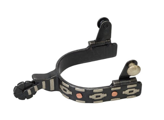 Weaver Ladies' Spur with German Silver Aztec Trim and Copper