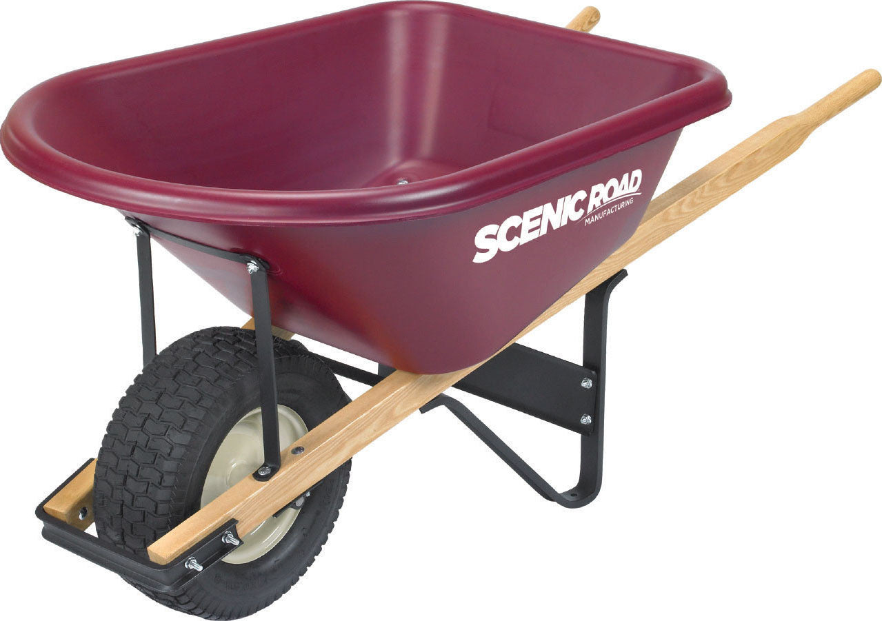 Scenic Road 6 Cubic Foot Single Wheel Wheelbarrow W/Turf Tire