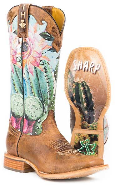 Women’s Tin Haul Cactilicious Wide Square Toe Boot w/ Looking Sharp Sole