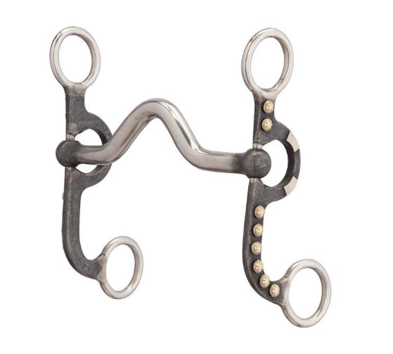 Weaver Medium Buffed Black Port Mouth 4-5/8" Pony Bit