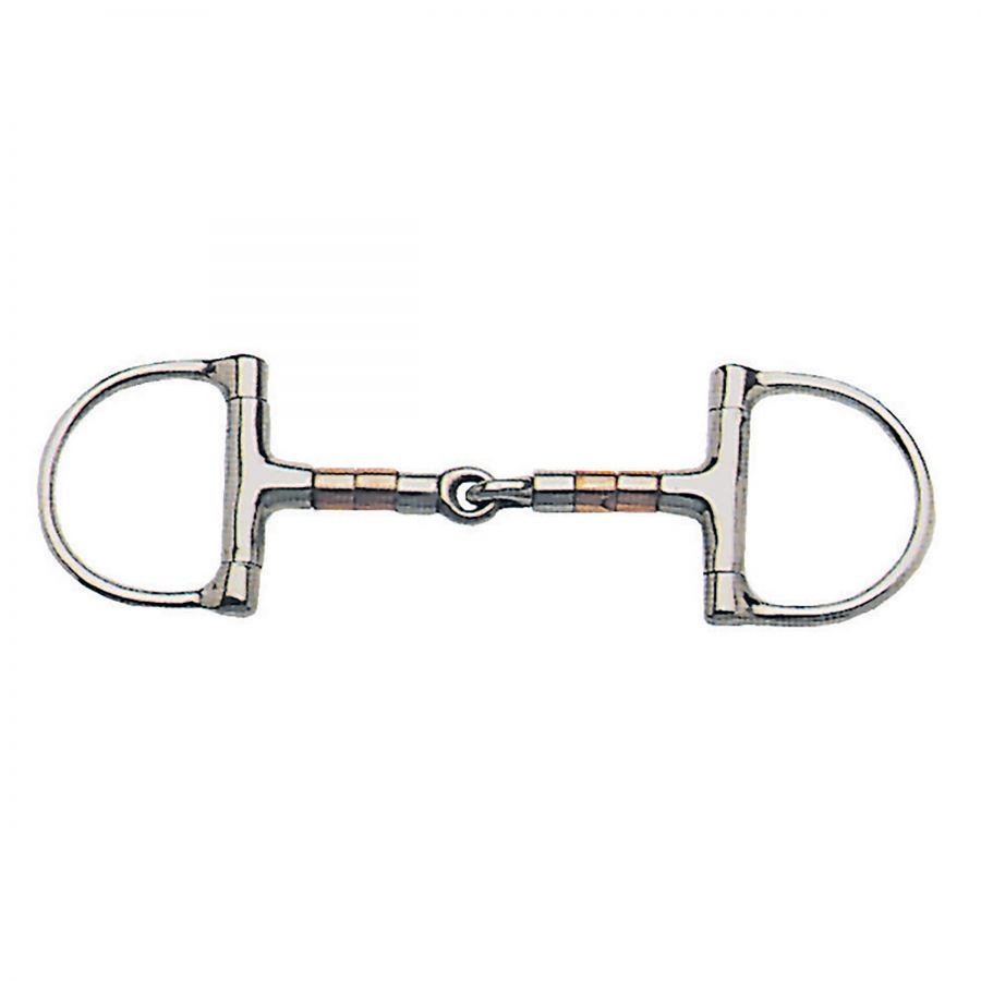 Korsteel Stainless Steel Copper & Steel Rollers Jointed Dee Ring Snaffle Bit