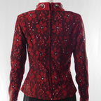 Ladies Western Collection Custom Red and Graphite Floral Horsemanship Show Shirt