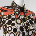 Ladies Western Collection Custom Chocolate Circle & Salmon Stripe Show Shirt