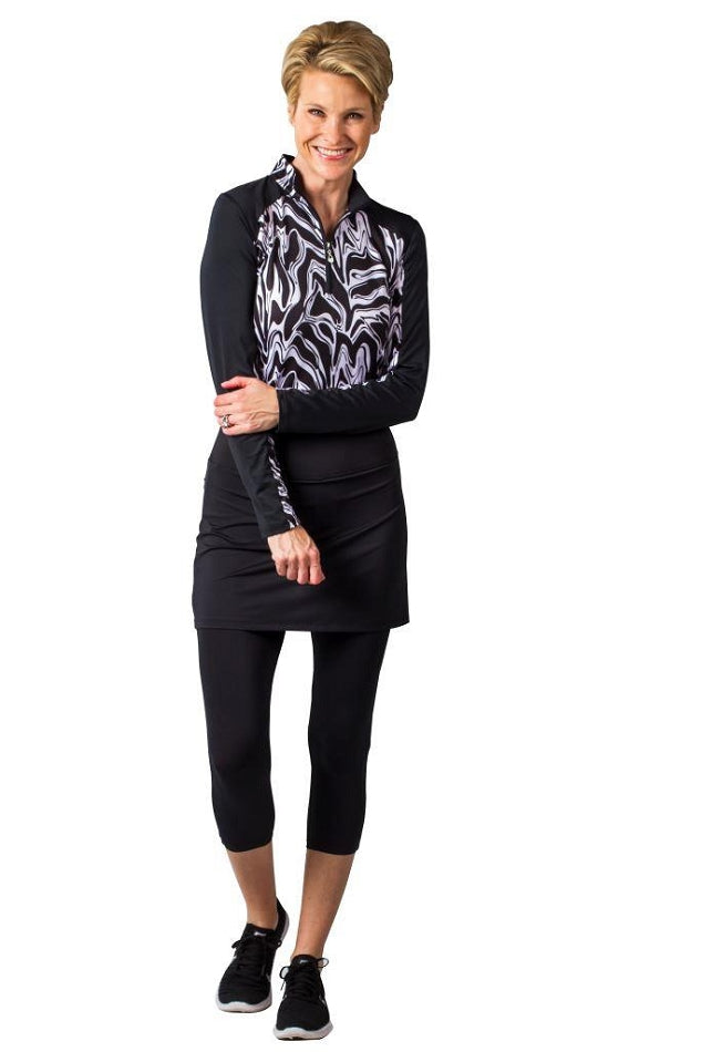 Vented Back Print/Solid Mock