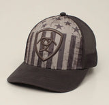 Ariat USA Flag Shield Grey Cap