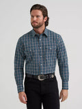 Men's Wrangler Wrinkle Resist Long Sleeve Snap Plaid Shirt