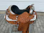 Used Phil Harris 16” Western Show Saddle with Saddle Bag