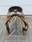 Used Phil Harris 16” Western Show Saddle with Saddle Bag