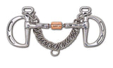 Toklat Stainless Steel 3-Piece Snaffle with Copper Roller Uxeter Kimberwick Bit