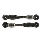 Weaver Basketweave Bridle Black Thin Leather Spur Straps