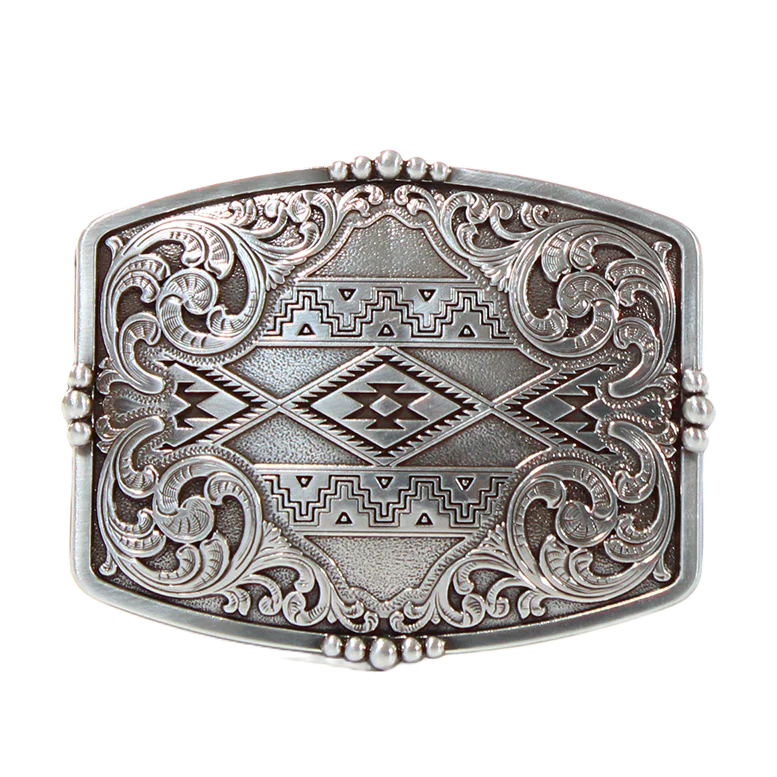 Nocona Aztec Floral Western Belt Buckle