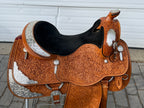 Used Phil Harris Custom 16” Western Show Saddle with Saddle Bag