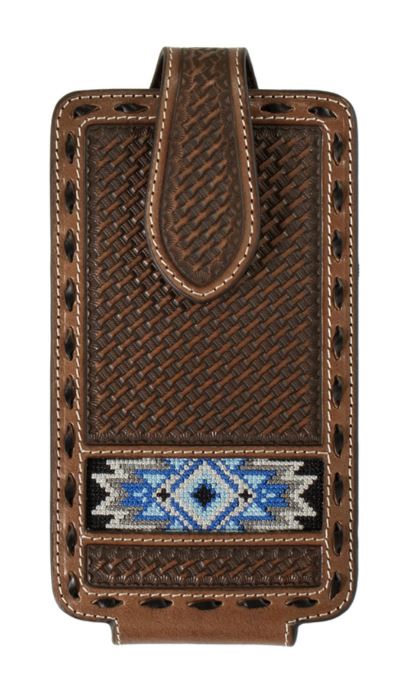 3D Embossed Basket Weave with Embroidery Cell Phone Case