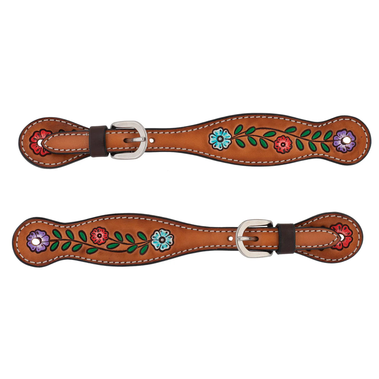 Weaver Ladies' Turquoise Cross Floral Vine Spur Straps