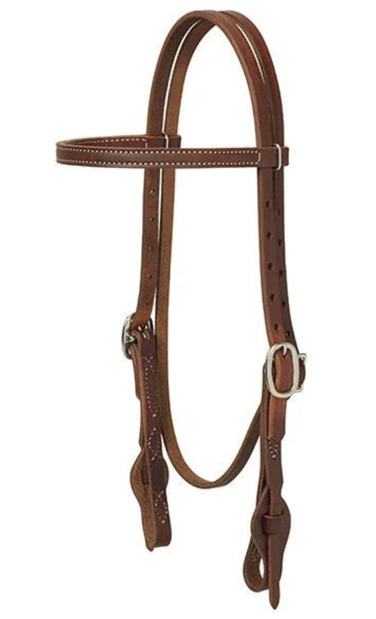 Weaver Working Tack Quick Change Single-Ply Headstall with Leather Tab Ends