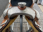 Used Phil Harris 16” Western Show Saddle with Saddle Bag