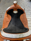 Used Phil Harris Custom 16” Western Show Saddle with Saddle Bag