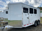 New Adam 2024 Mustang 16' 3-Horse Slant Load Bumper Pull Trailer with Dressing Room and Rear Tack
