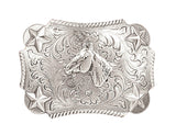 Nocona Youth Silver Horse & Star Belt Buckle
