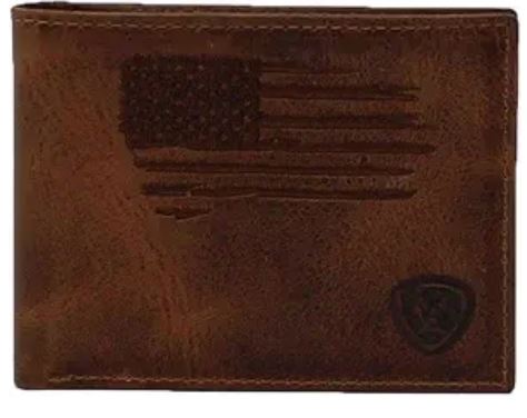 Ariat Bi-Fold USA Stitched Flag Wallet