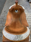 Used Blue Ribbon Custom Tack 17” Western Show Saddle with Saddle Bag