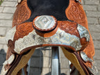 Used Billy Royal 17” #1620 Western Show Saddle w/ Matching Headstall & Breast Collar