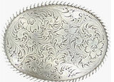 Nocona Oval Rope Edge Scroll Belt Buckle