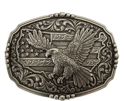 Nocona American Flag with Eagle Western Belt Buckle