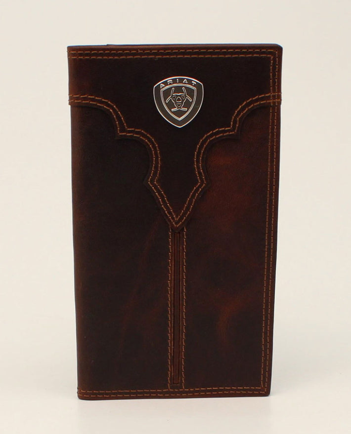 Ariat Distressed Brown Rodeo Wallet/ Checkbook Cover
