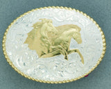 Crumrine Gold 2 Horse Running Belt Buckle