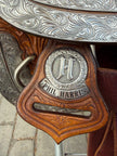 Used Phil Harris 16” Western Show Saddle with Saddle Bag