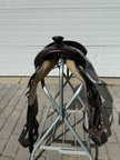 Used Circle Y 16” Western Show Saddle with Harris Silver Headstall & Saddle Bag