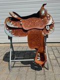 Used Billy Royal 17” #1620 Western Show Saddle w/ Matching Headstall & Breast Collar