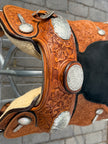 Used Phil Harris Custom 16” Western Show Saddle with Saddle Bag